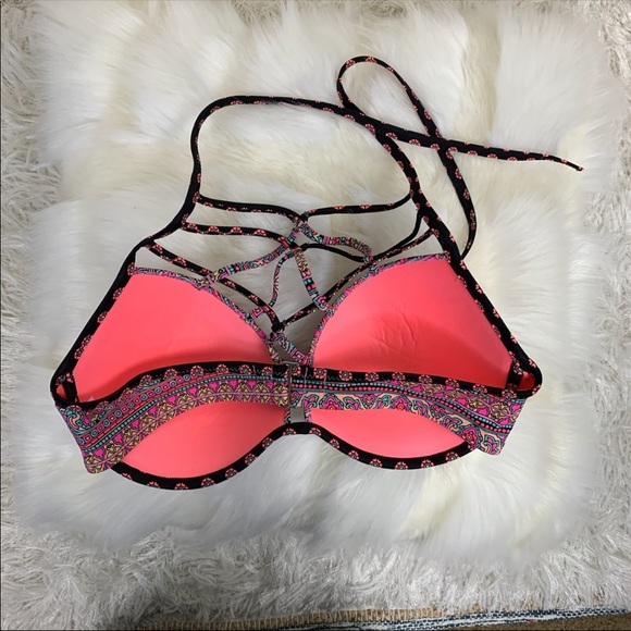 Colorful Cross Up Bikini Top - Picture 6 of 7